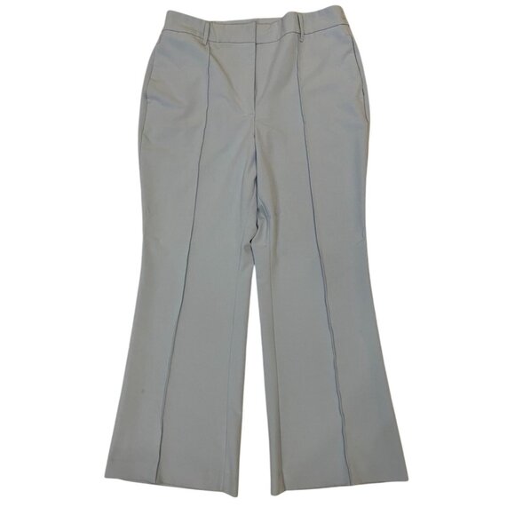 ladies Vintage Baby Blue Suit Lined Blazer Wide Leg Pants Single Button stretch - Picture 2 of 16